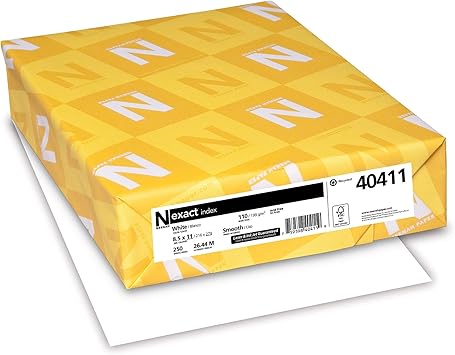 Neenah Exact 30 Recycled Extra-Heavyweight Index Card Stock, 8 12in. x 11in., 110 Lb, White, pk Of 250 Sheets, 40411