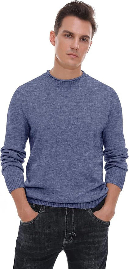 Sailwind Men's Crewneck Sweater Soft Casual Sweaters for Men Classic Pullover Sweaters with Ribbing Edge