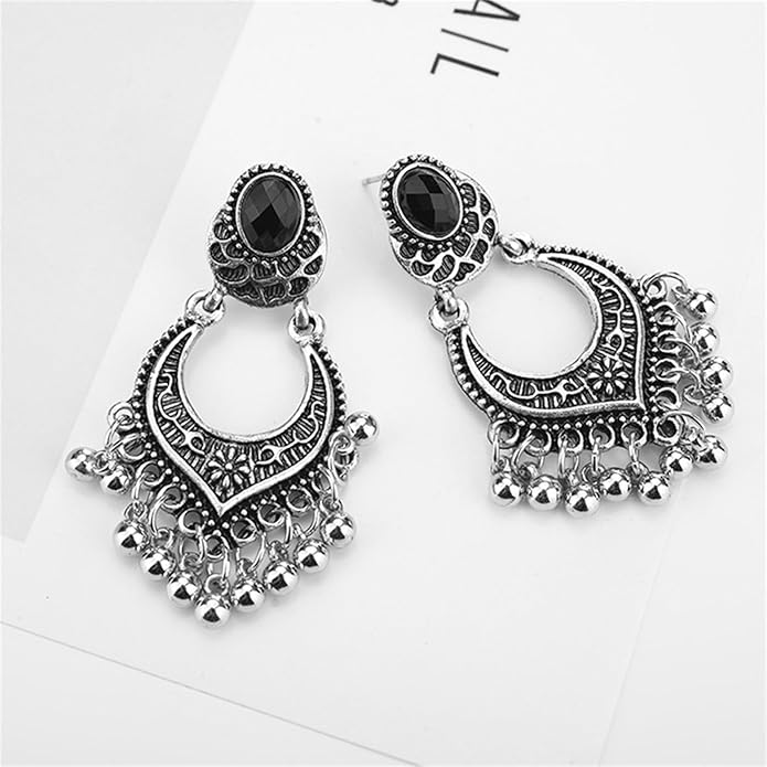 Vintage Chandelier Earrings Beaded Tassel Earring for Women Bohemian Ethnic Retro Style Gold Silver.