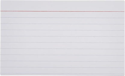 Basics Ruled Lined Index Cards, 1000 count, 10 Pack of 100, White, 3 in x 5 in