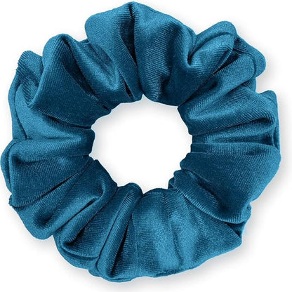Velvet Scrunchies Premium Plush Soft Ponytail Holder Made in the USA Teal Blue