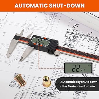 HARDELL Digital Caliper, 0-8 Inch Caliper Measuring Tool with Large LCD Screen, Auto-Off, InchFractionsMM Conversion, Electronic Stainless Steel Micrometer for DIYHousehold3D Printing