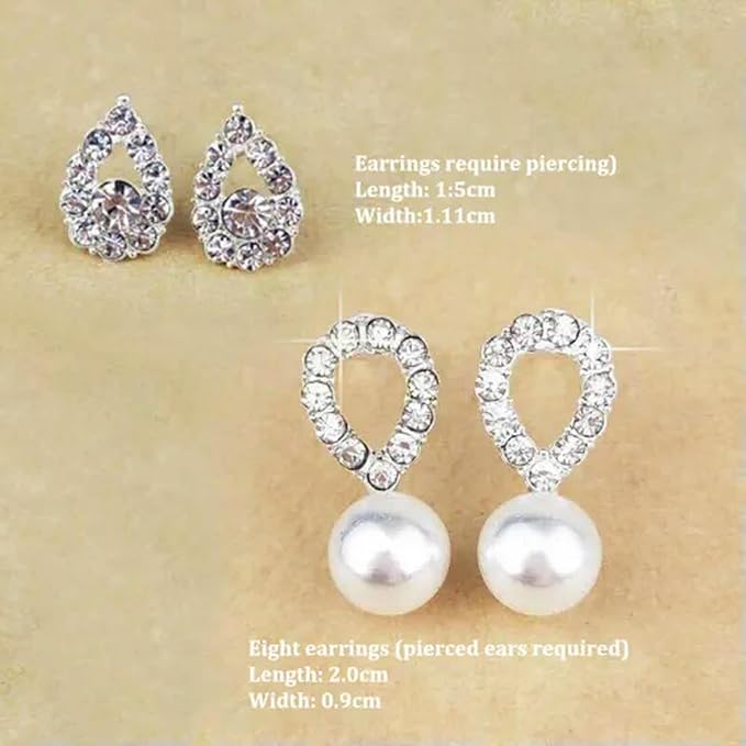 1Pair Stud Silvery Earrings Shining Fashion Women Heart Bow Earrings Jewelry-02