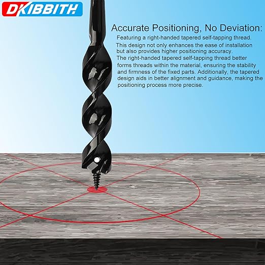 Flexible Installer Drill Bit for Pulling Wires Through Walls Ceilings and Sidewalks, 54-Inch Long, 34-Inch Auger with a Fish Eye Hole and Screw Point, 14" 3-Flat Anti-Slip Shank.