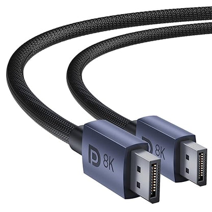 8K DisplayPort Cable 1.4, 3.3 FT DP Cable (VESA Certified, 8K60Hz, 4K60Hz120Hz240Hz, 2K120Hz165Hz240Hz), 32.4Gbps High Refresh Rate for Gaming MonitorHDRHDCPFreeSyncG-Sync