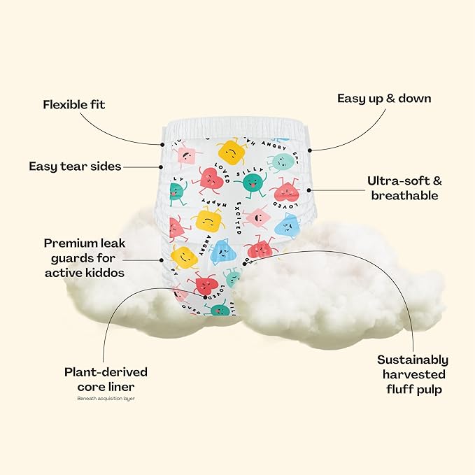 Hello Bello Premium Training Pants 4T-5T, All About Feelings Design, 18ct Jumbo Pack