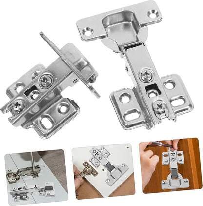 2pcs Stainless Steel Soft Close Concealed Hinges for European Kitchen Cabinets Full Overlay Design Effortless Installation Durability Versatile Furniture Use