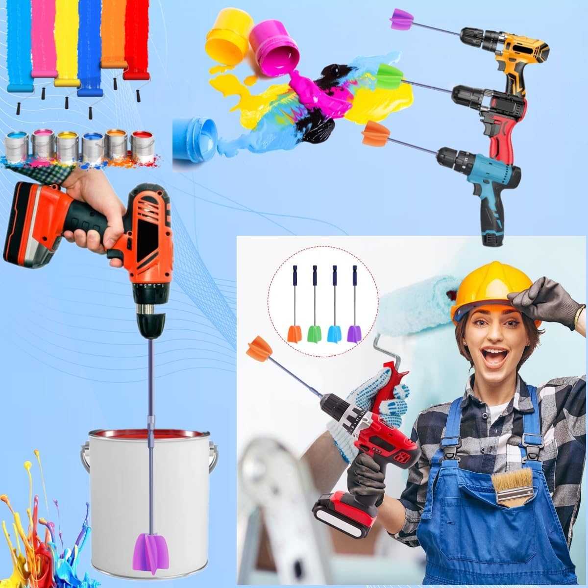 Electric Resin Mixer,Silicone Measurings Cups for Resin Epoxy Mixer for Minimizing Bubbles, Epoxy Resin Mixer, (2) Resin Stirrer for Resin, Silicone Mixing,DIY Crafts Tumbler (Only Includes 2 Mixers)