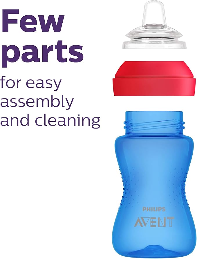Philips Avent Spout Sippy Cup with Soft Spout and Leak-Proof Design, BlueGreen, 10oz, 2pk, SCF80121