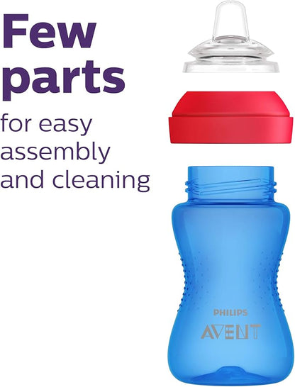 Philips Avent Spout Sippy Cup with Soft Spout and Leak-Proof Design, BlueGreen, 10oz, 2pk, SCF80121