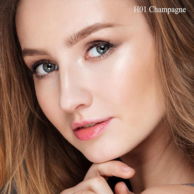 Dewy Highlighter Makeup 15g0.53fl.Oz, Highlighter Makeup Stick for Face and Body, Radiant  Shimmer Glow, Buildable Color for All Day  Vegan  Cruelty-Free  Champagne Beige Gold