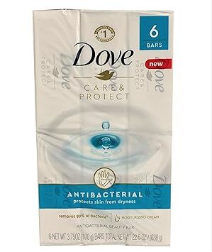 Dove Care  Protect Beauty Bar, 6 Bars, 3.75 oz each, Moisturizing Cream