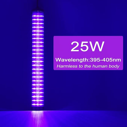 UV Black Light Bar, 25W Upgraded LED Blacklight Tube,395-405nm, Light Up 15x15ft Area, PlugSwitch5ft Power Cord, Black Lights for Glow Party, Posters, Room, Bedroom Decor, Halloween, Birthday