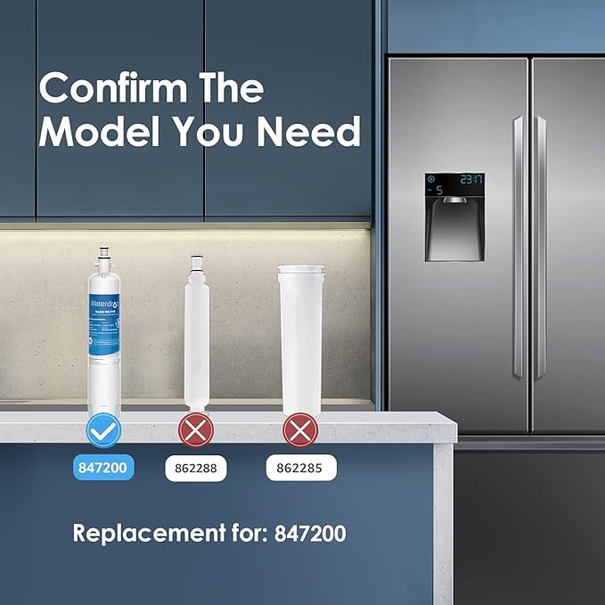 Waterdrop 847200 Refrigerator Water Filter Replacement for Fisher  Paykel Water Filter 847200, 2 Filters