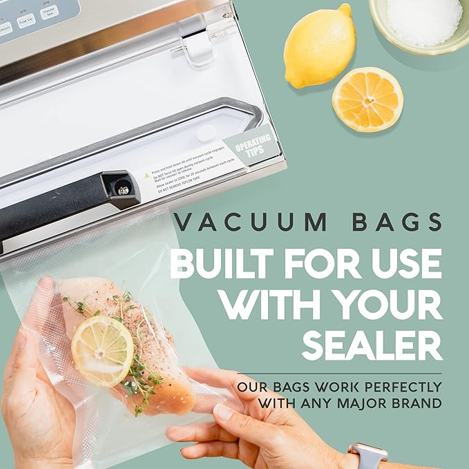 Avid Armor Vacuum Sealer Bags Quart 8x12 Inch 100 Pack for Food Saver, Seal a Meal Vacuum Seal Machines, Commercial Grade Heavy Duty BPA Free for Sous Vide and Meal Prep Precut Storage Bag
