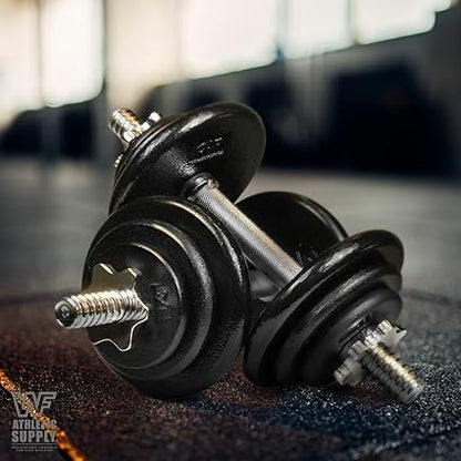 CAPHAUS Black Standard Solid Cast Iron Weight Plates 1-inch Center Hole for Standard Barbell  Dumbbell Handles Size available in 1.252.557.51012.525  50 LB Multiple Options