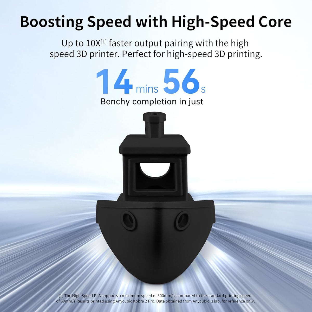 ANYCUBIC High Speed 3D Printer Filament 1.75mm, Print Up to 10X Faster, Rapid PLA Filament with High Prints Quality, Dimensional Accuracy +/- 0.02mm, 1KG Reusable Spool, Black