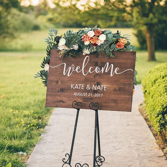 Emivery Artificial Eucalyptus Garland with Flowers, Terracotta Flowers Wedding Table Runner Floral Arrangements for Fall Wedding Ceremony Backdrop Arch Centerpieces