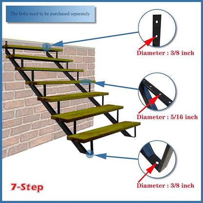 MTB Black Steel Stair Riser with 1234567 Steps