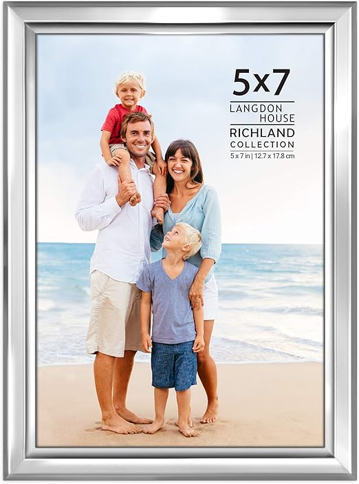 Langdon House 5x7 Silver Picture Frame, Distinguished Edging for Classic Style, Richland Collection