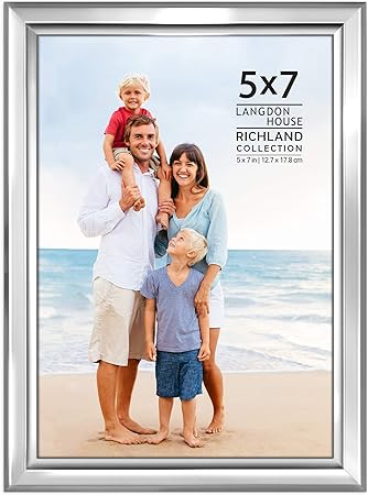 Langdon House 5x7 Silver Picture Frame, Distinguished Edging for Classic Style, Richland Collection