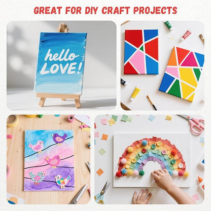 Simetufy 40 Pack Canvas Boards for Painting 8x10In Cotton Canvas Panels for Oil, Acrylic, Gouache & Watercolor Painting