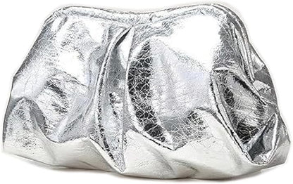 Women's Pleated Bag, Cloud Bag, Kiss Lock, Closed Clutch