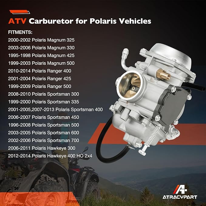 Carburetor Carb Compatible with Polaris Sportsman 300 335 400 450 500 600 700, Magnum 325 330 425 500, Ranger 400 425 500, Trail Boss 325 330, Trail Blazer 330, Hawkeye 300 400  More