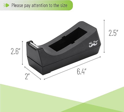 Mr. Pen- Tape Dispenser, Pack of 2, Tape Dispenser Desk, Office Supplies, Desk Supplies, Tape Holder, Tape Dispensers, Black Tape Dispenser, Desktop Tape Dispenser, Tape Desk Dispenser, Organier
