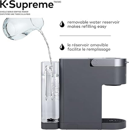 Keurig K-Supreme Coffee Maker, Single Serve K-Cup Pod Coffee Brewer Machine, With MultiStream Technology, 66 Oz Dual-Position Reservoir, and Customizable Settings, Gray