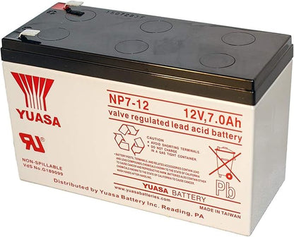 Yuasa NP7-12 12V/7Ah Sealed Lead Acid Battery with F1 Terminal