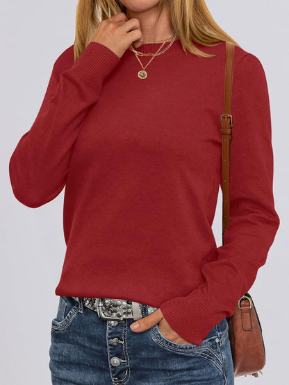 ANRABESS Sweaters for Women Long Sleeve Lightweight Crewneck Soft Basic Knit Loose Fit Pullover Top 2026 Fall Trendy Outfits