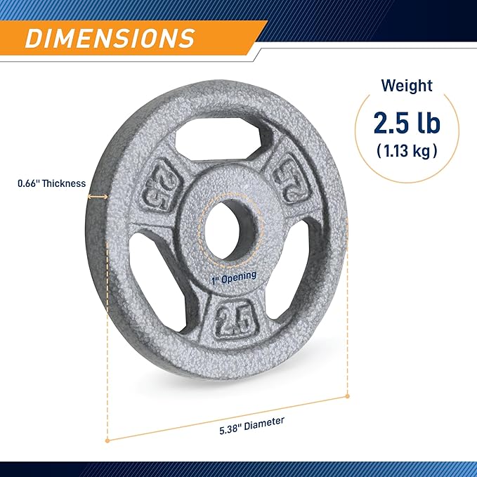 Marcy Classic 1" Cast Iron Standard Grip Plates - 2.5lb