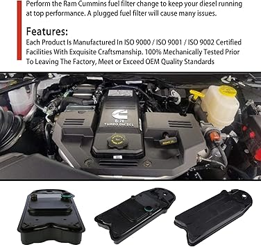 6.7 Cummins Crankcase Ventilation Filter Replaces CV52001 68002433AB, 4936636, 904-418 Fits for 2008-2021 Dodge Ram 2500 3500 4500 5500 6.7L ISB Diesel Engines Crankcase Breather Element CCV Filter