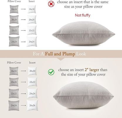 puredown 24x24 Feather Down Pillow Insert, 1 Pack Throw Pillow Insert for Couch, Chairs, Office, Apartments