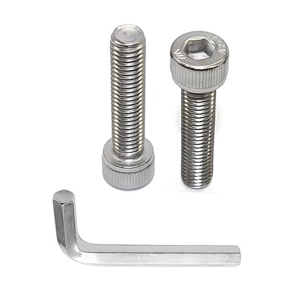 2 Pcs 1002-53-B, 1002-48-B Long Screws with 1 Pc Allen Key, 1002-53 Alloy Steel Silver Finish Screw Locks, Fit for Fuel Offroad Wheel Black Center Cap, No Center Cap Included