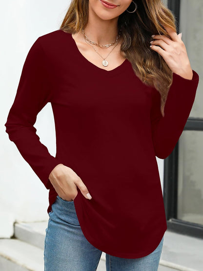 Sonoma Womens T Shirts V Neck Summer Short/Long Sleeve Cotton Tops Tees .