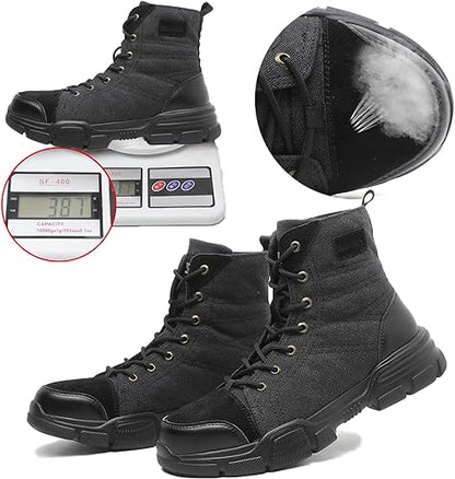 SUADEX Steel Toe Boots for Men Women Indestructible Non-Slip Comfortable Work Boot for Men Work & Safety Boots Construction Shoes