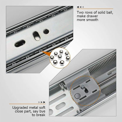 LONTAN 1 Pair Soft Close Drawer Slides 18 Inch Heavy Duty Cabinet Rails