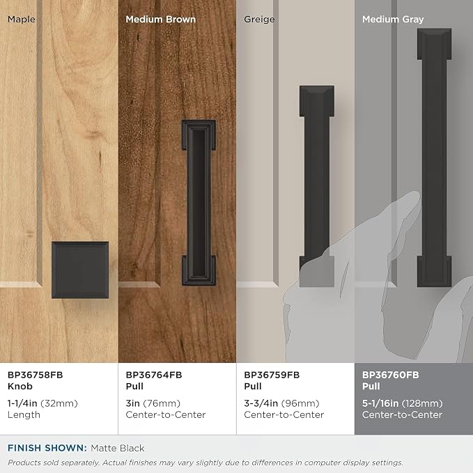 Amerock 5-1/16" Appoint Matte Black Drawer Pull