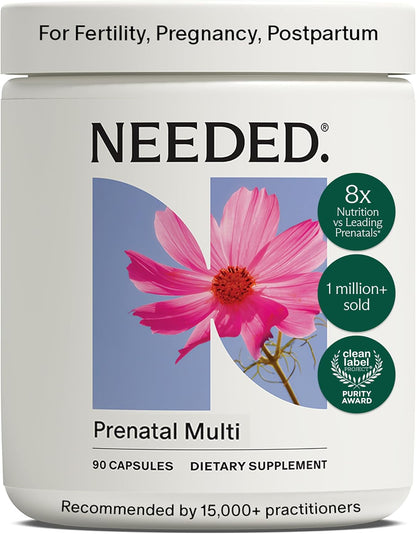 Needed. Multivitamin for Prenatal | Prenatal Multi Essentials Capsule - Pregnancy, Breastfeeding, Postpartum | Expertly-Formulated & Third-Party Tested, | 30-Day Supply