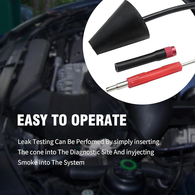 UOIENRT Automotive EVAP Service Port Adapter Kit Smoke Machine Automotive Cone Adapter Leak Detector for Automotive Exhaust and Intake Diagnostics