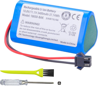 3400mAh Replacement Vacuum Battery Compatible with Vactidy T6 T7 T8 LS001-02 Robot Vacuum Cleaner with Tools 11.1V