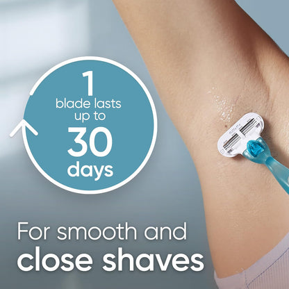 Gillette Venus Smooth Women's Razor Handle + 6 Refills with Soft-Grip Gel Handle (Open Box)