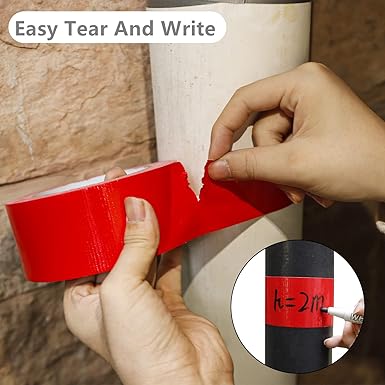 COSIMIXO 5-Pack Red Heavy Duty Duct Tape, 2 inches x 30 Yards, Strong, Flexible, No Residue, All-Weather and Tear by Hand - Bulk Value for Repairs, Industrial, Professional Use