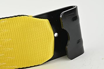 4" x 30' Winch Straps for Flatbed Trailer with Flat Hooks  Yellow Heavy Duty Tie Down Strap wFlat Hooks  5,400 Lbs WLL Cargo Control Accessories for Gooseneck Trailers  Tow Trucks, 1 Pack