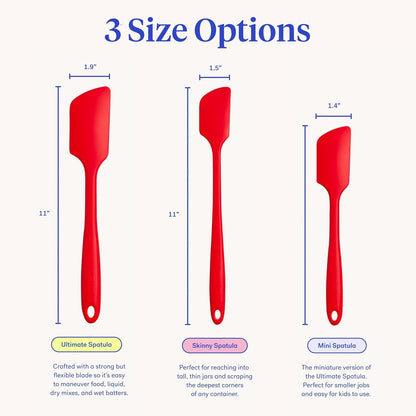 GIR: Get It Right Premium Seamless Spoonula - Non-Stick Heat Resistant Silicone Scraper Spatula - Perfect for Mixing, Serving, Scraping, Stirring, and More - Mini - 8 IN, Red