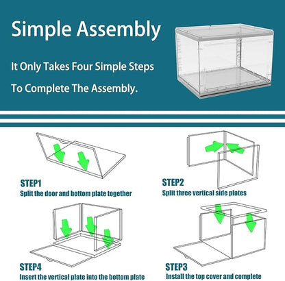 Reitu 3 Pack Shoe Storage Boxes, Clear Plastic Stackable Shoe Organizer Bins, Side Opening Sneaker Holder Containers For MenWomen sneaker Fit up to US Size 13 (Clear)