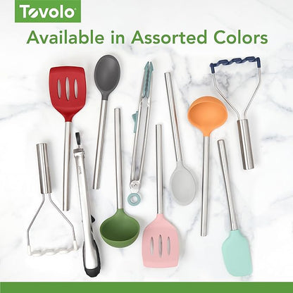 Tovolo Silicone Mixing Spoon With Stainless Steel Handle, Scratch-Resistant  Heat-Resistant Stirring Spoons, Kitchen Utensil Safe for Nonstick Cookware  Cast Iron Skillets