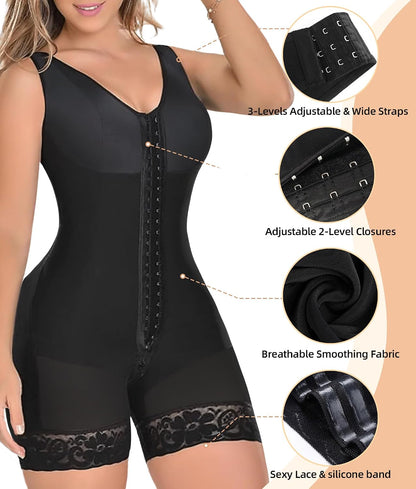 This YIANNA full body shaper provides tummy control and wireless breast lift design for a flattering, comfortable fit.